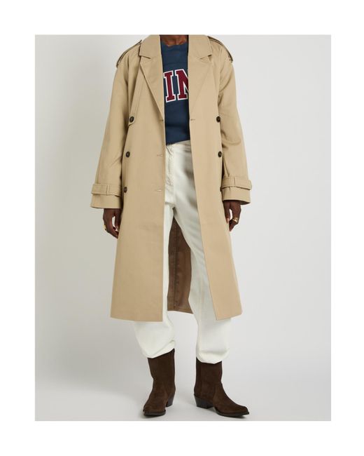 Anine Bing Natural Long-Sleeved Trench Coat