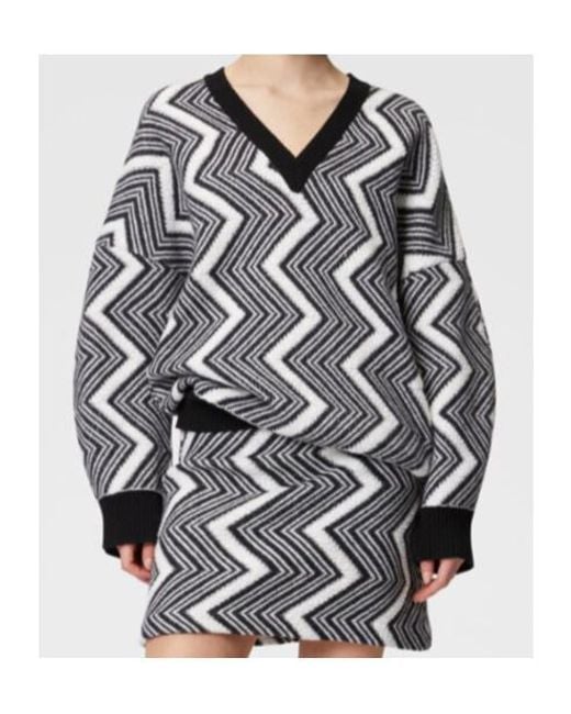 Missoni Gray Zigzag Wool Sweater