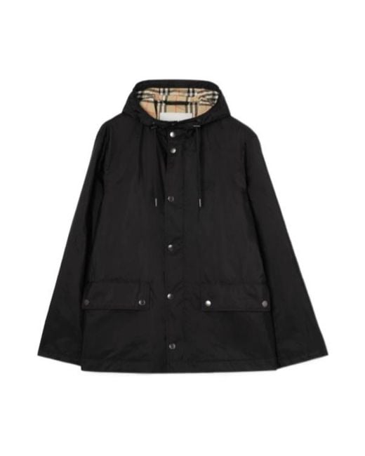 Burberry Black Nylon Pembrey Hooded Jacket for men