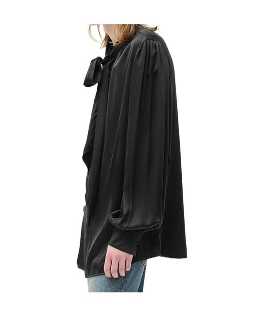 Ann Demeulemeester Black Runo Bow-Tie Shirt for men