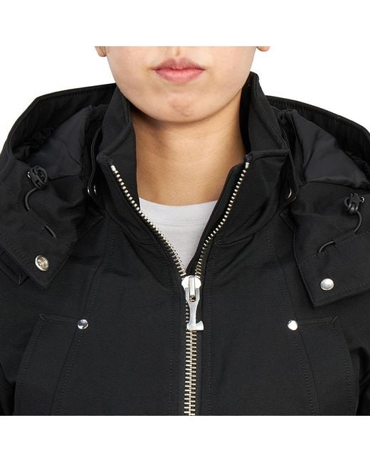 Moose Knuckles Black Zip-Up Hooded Jacket