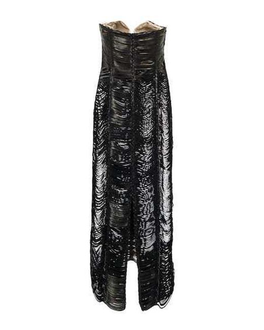 Magda Butrym Black Leather Midi Dress