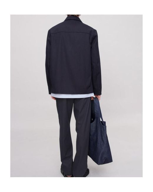 A.P.C. Blue Buttoned Overshirt Jacket for men