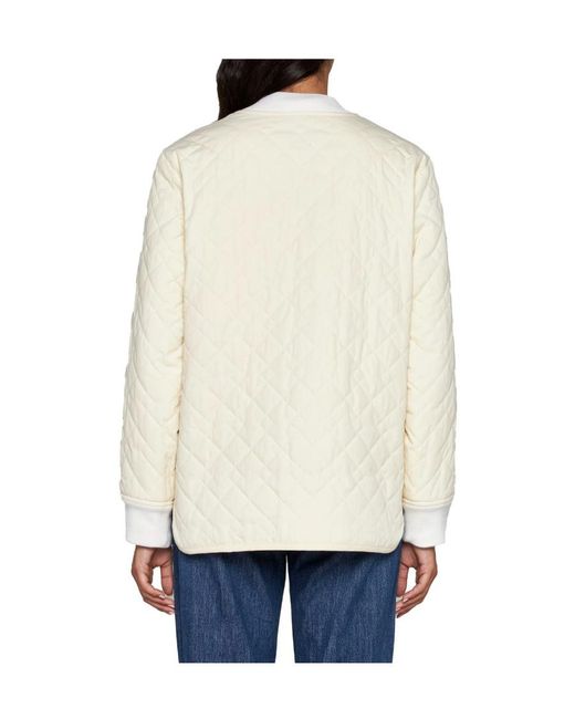 A.P.C. White Elea Quilted Bomber Jacket