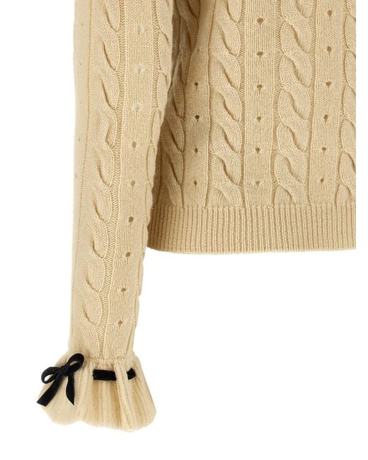 Valentino Metallic Bow-Detailed Knitted Jumper
