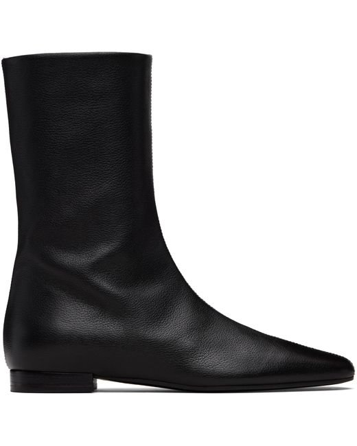 Totême  Black Totême Pointed-Toe Ankle Boots