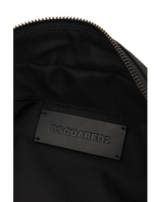 DSquared² Black Icon Logo Printed Toiletry Bag for men