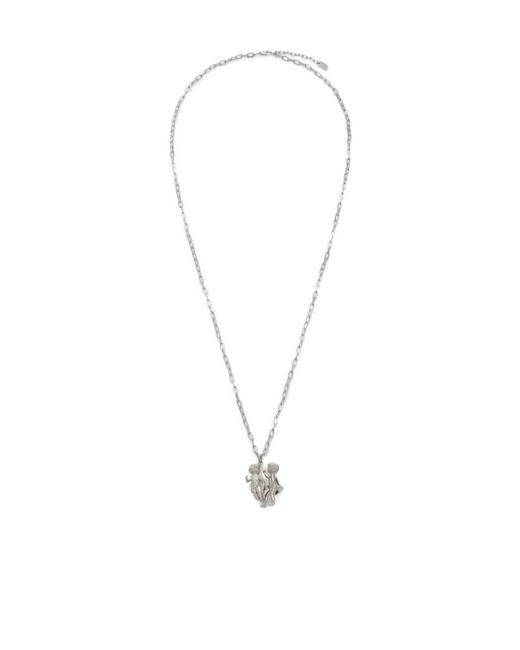 Fendi White Zodiac Gemini Necklace