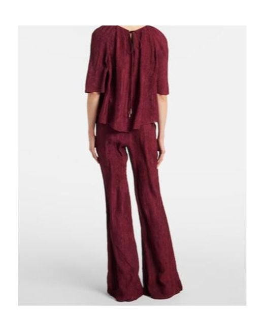 Gabriela Hearst Red Nula Silk Top