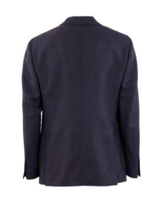 Lardini Blue Single-Breasted Wool Jacket for men