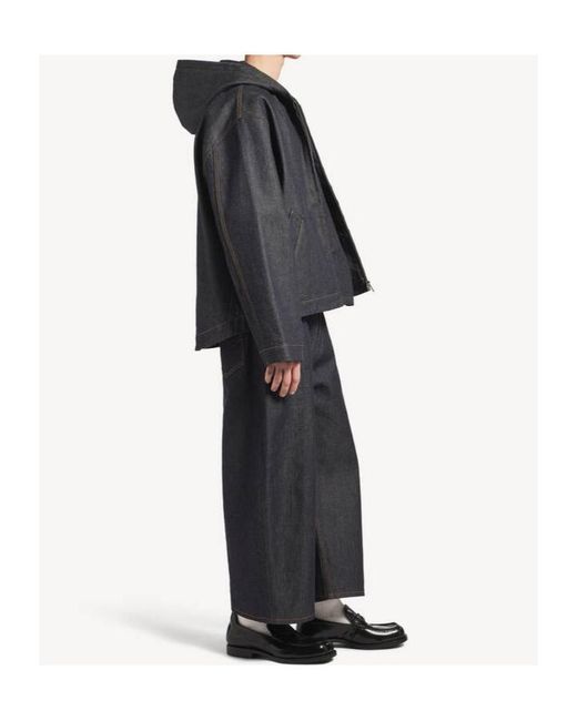 Balenciaga Black Hooded Denim Jacket for men