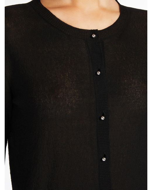 Max Mara Black Viscose Yarn Cardigan