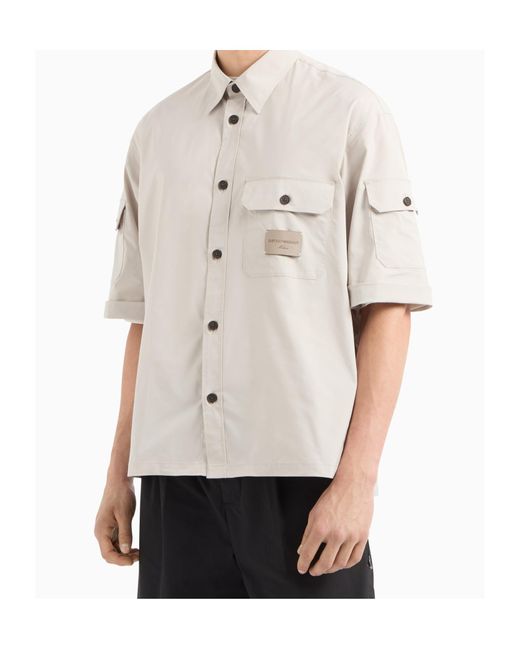 Emporio Armani Natural Logo-Appliqué Shirt for men