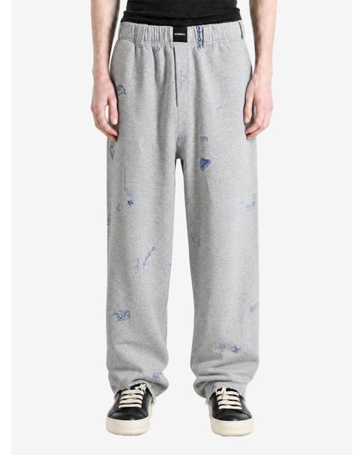 Vetements Gray Elastic-Waist Athletic Pants for men