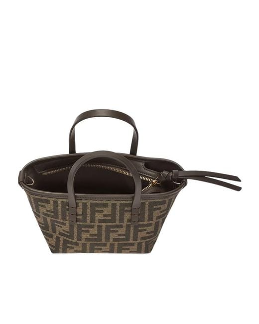Fendi Brown Roll Monogrammed Mini Tote Bag
