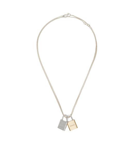 Our Legacy Metallic Riddle Padlock Pendant Necklace for men