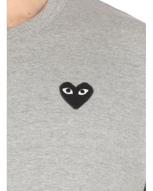 COMME DES GARÇONS PLAY Gray Short-Sleeved T-Shirt for men