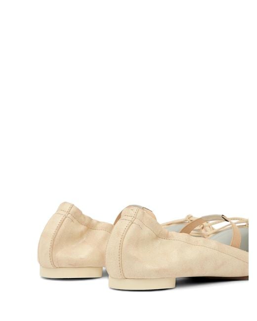 MM6 by Maison Margiela Natural Elastic Strap Ballet Flats