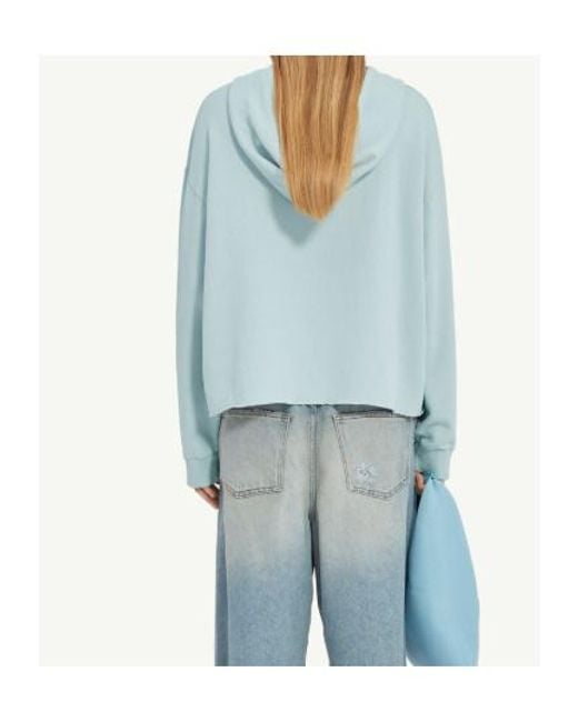 MM6 by Maison Margiela Blue Cotton Hooded Sweatshirt