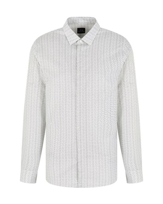 ARMANI EXCHANGE White Patterned Shirt for men