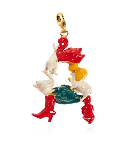 Marni White Enamel Duck Pendant