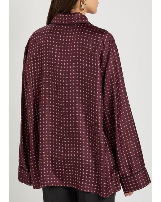 Saint Laurent Purple Patterned Silk Shirt