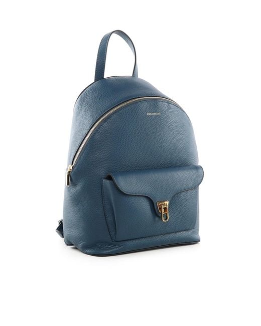 Coccinelle Blue Logo Printed Backpack