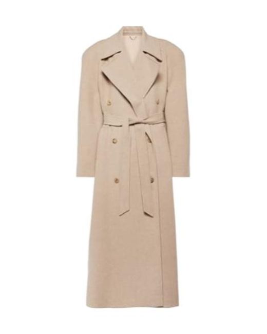 Magda Butrym Natural Double-Breasted Cashmere Coat