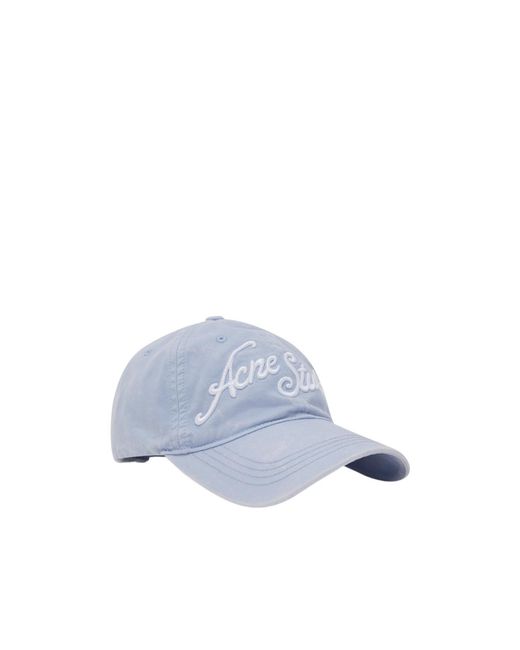 Acne Blue Logo-Embroidered Cotton Cap