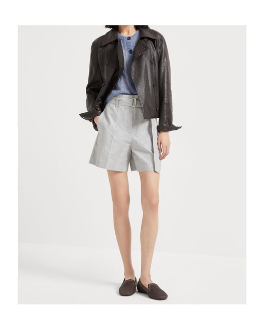 Brunello Cucinelli Blue Cable-Knit Cardigan