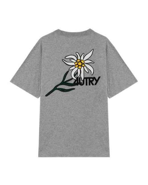 Autry Gray Edelweiss Back Graphic T-Shirt for men