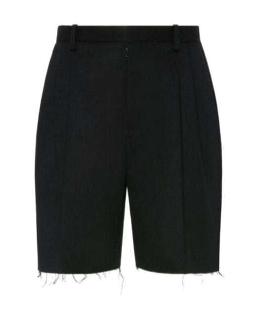 Maison Margiela Black Pleated Tailored Shorts for men
