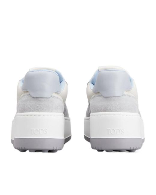 Tod's Metallic Round-Toe Lace-Up Sneakers