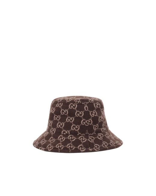 Gucci Brown Monogrammed Bucket Hat