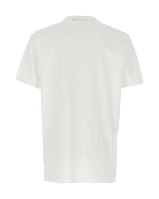 Dolce & Gabbana White Logo Embroidered Crewneck T-Shirt for men
