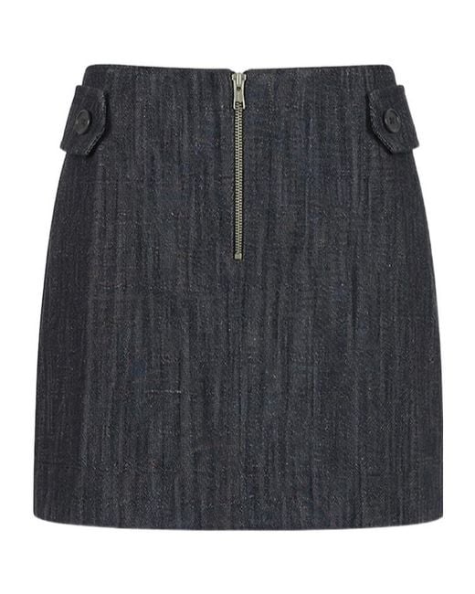 Paloma Wool Black Deuna Ii Zip Mini Skirt