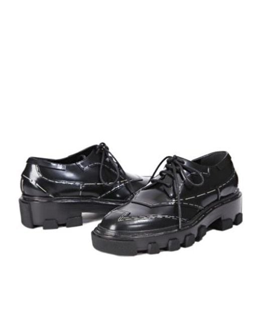 Balenciaga Black Stitched Lace-Up Shoes