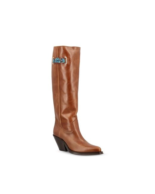 Chloé Brown Chloé Azelan Logo Detailed Boots