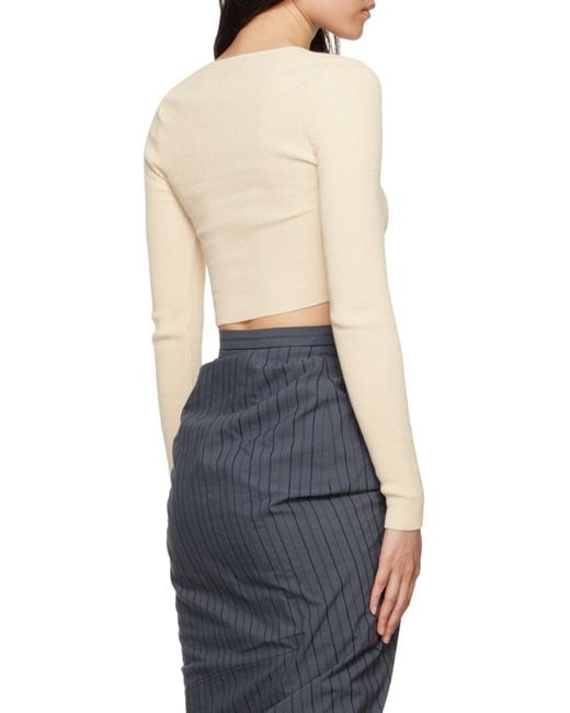 Vivienne Westwood Blue Bea Cropped V-Neck Jumper