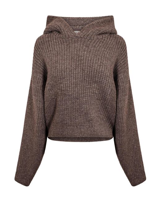 Fear Of God Brown Hooded Long-Sleeved Knitwear