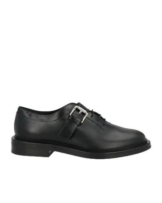 Max Mara Black Glossy Leather Lace-Up Shoes