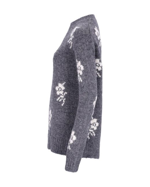 Jil Sander Blue Wool Alpaca Crewneck Sweater