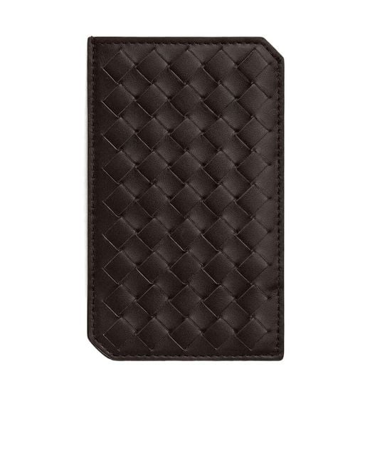 Bottega Veneta Black Intrecciato Compact Wallet for men