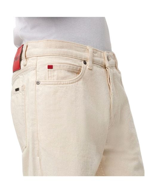 Boss Natural Solid Color Denim Trousers for men