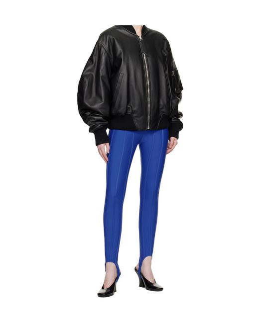 Mugler Blue Body-Fitting Leggings