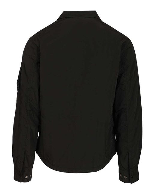 C P Company Black Chrome R Padded Overshirt Jacket for men
