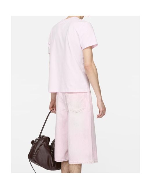 Acne Pink Regular Fit T-Shirt for men