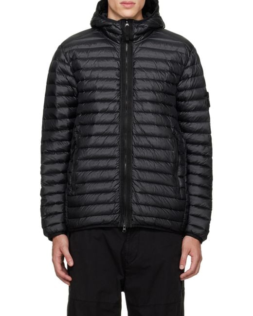 Stone Island Gray Zip-Up Puffer Jacket for men