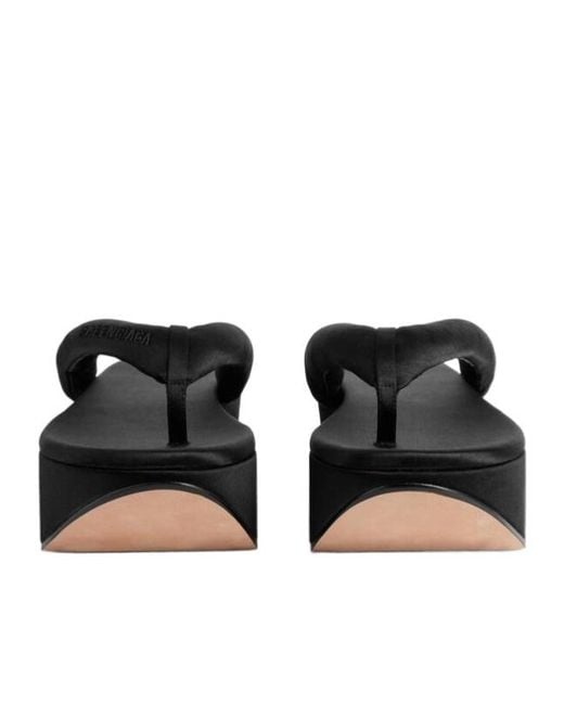 Balenciaga Black Gaeta Thong Wedge Heeled Sandals