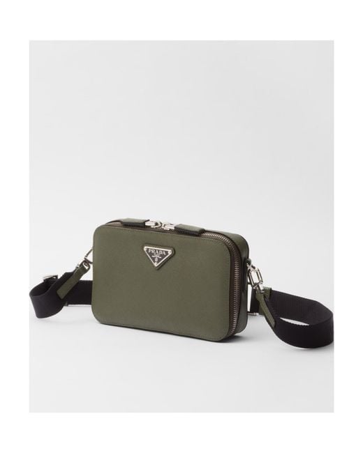 Prada Green Brique Saffiano Leather Bag for men